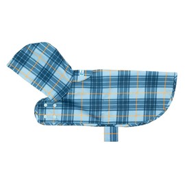 RC Pets Packable Waterproof Rain Poncho – Lightweight, Compact & Adjustable Dog Jacket | Small, Blue Plaid