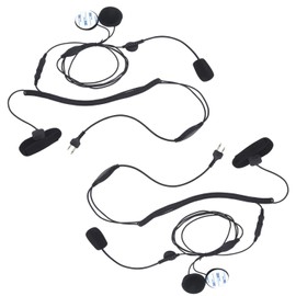 Pdflie Helmet Kit Earpiece Motorcycle Close Full Half Face Headset for Midland gxt1000 Radio Walkie Talkie (2Pack,Wired,Black)