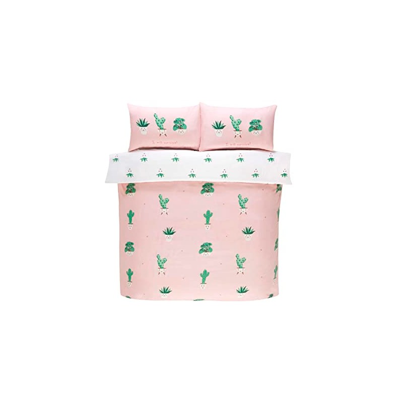 Rapport Home Microfibre Pink Pastel Single Bedding Set - Reversible