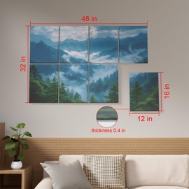 Ginchain Art Acoustic Panels Soundproof Wall Panels, 48 X 32Inches acoustic panels sound absorbing, Decorative Acoustical Wall Panels, sound panels noise reducing for Home & Office(Mountain Ranges)