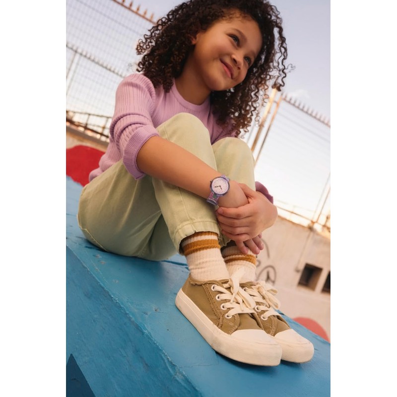 Flik Flak Unisex Kids Watch Casual Purple Bio-sourced Quartz Flower