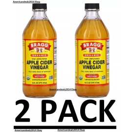 Bragg 2 PACK - Bragg Organic Apple Cider Vinegar with The Mother, Raw 16 oz Each