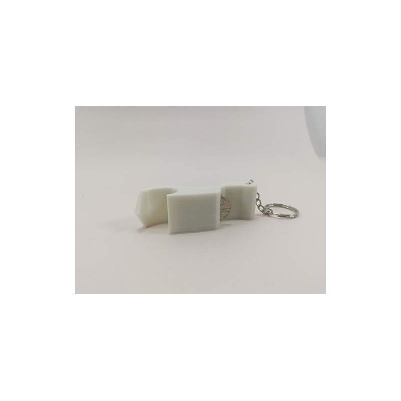 Shotgun Beverage Cans and Bottle Opener Keyring - White