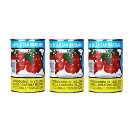 La Bella San Marzano Cherry Hillock Tomatoes 13.4 oz (380 g), 3 Pack — 100% Italian Small Tomatoes in Juice — Ideal for Sauces & Mediterranean Recipes — Product of Italy
