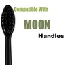 Toothbrush Replacement Heads for Moon Electric Toothbrush, Black, 5 Pack