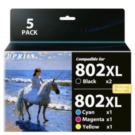 UPRIIN Remanufactured Compatible for 802XL Ink Cartridges Combo Pack Replacement for 802XL Ink Cartridges for Workforce Pro WF-4720 WF-4730 WF-4734 WF-4740 EC-4040 EC-4030 EC-4020