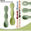 8PCS Juego Cucharas Masticables de Silicona, Cuchara de Silicona para