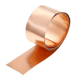 PATIKIL 0.2mm x 40mm x 2500mm Copper Sheet Roll, 99.9% Pure Copper Strip Flashing Metal Foil Plate for DIY Project Jewelry Craft Electrical Repair