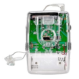 Retekess TR624 Portable Radio AM FM, Pocket Mini Radio, Clear Radio with Crystal Headphone, Powered by AAA Battery, Suit for Indoor Outdoor (Clear)