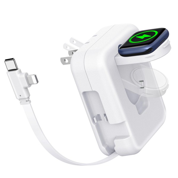 Conido 2in1 iWatch Charger, 36W Retractable Charger for iPhone iWatch,Travel