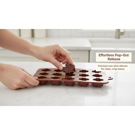 Maple Leaf Silicone Molds, 2-Pack (30 Cavities) for Chocolate, Gummies, Ice Cube Tray, Fall/Thanksgiving Candy, Baking and Craft Decor | Food-Grade, Nonstick, Reusable | Pumpkin & Autumn Leaf Toppers