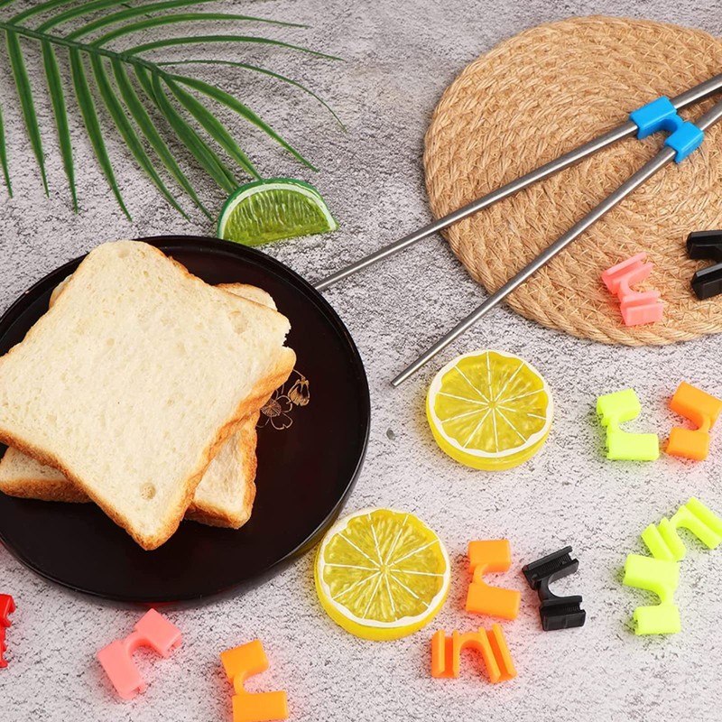 AccEncyc Reusable Chopstick Helpers 8 Pairs - Training Hinges Connector