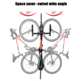 PHUNAYA Bike Wall Mount Vertical, Swivel Bike Hangers For Garage, Bike Rack Garage Wall, Bicycle Hooks, Garden Indoor Outdoor Storage, (2Pack)