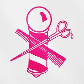 Transparent Decal Stickers Of Barber Pole With Comb & Scissors (Pink) Premium Waterproof Vinyl Decal Stickers For Laptop Phone Accessory Helmet Car Window Mug Tuber Cup Door Wal USCSKUS515322PI090622