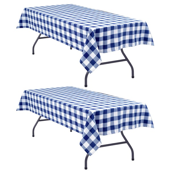 Hiasan Checkered Rectangle Tablecloth Waterproof, 2 Pack, 60 x 120