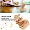 Cute Music Box Wooden Rotating Musical Box Wood Crafts Birthday