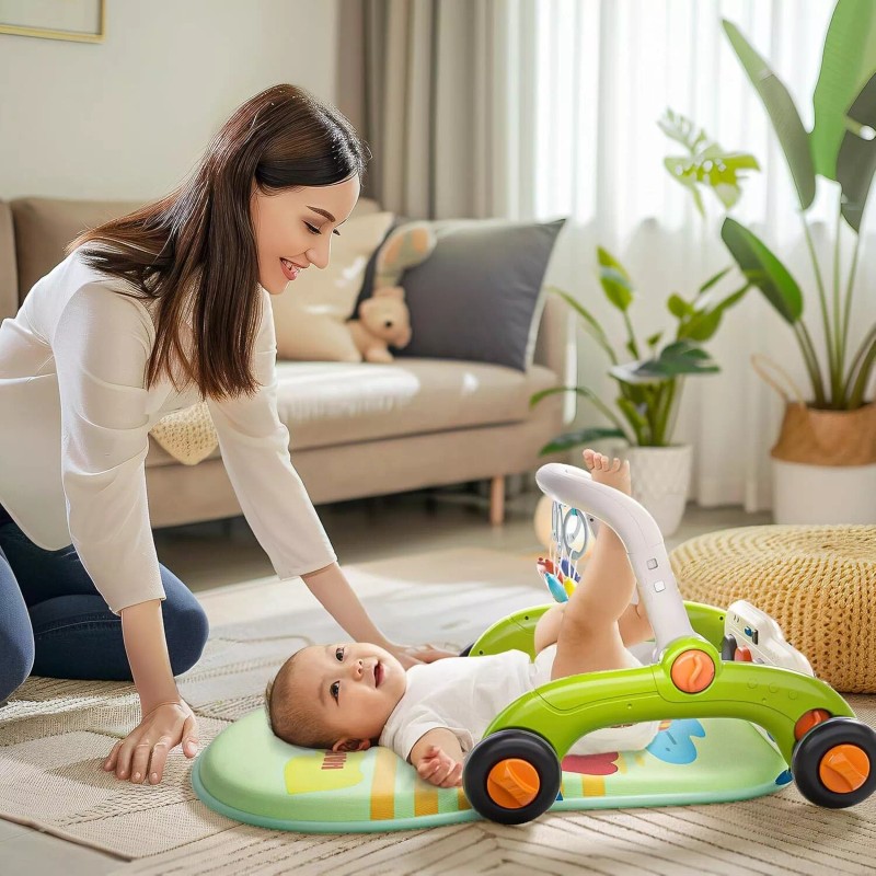 Cute Stone Baby Gym Play Mat with Piano Toddlers Learning