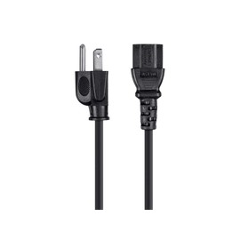 Monoprice Power Cord - NEMA 5-15P to IEC 60320 C13, 14AWG, 15A/1875W, 125V, SJT, 3-Prong, 3ft, Black- Pack of 6