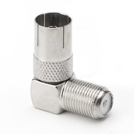 UOCAI 4pcs 90 Degree F Type Female to PAL Male/Female, TV Aerial Coaxial Female Plug to F Female 90° Right Angled Adapter Plug, Right Angle Satellite Antenna RF Coaxial Adapter