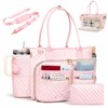 SIYNPAV Teacher Tote Bag with 15.6 in Laptop Compartment& Cup