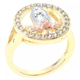 neXxtten Gold Tone Gold Plated Ring With Clear Rhinestone - RG1004-8