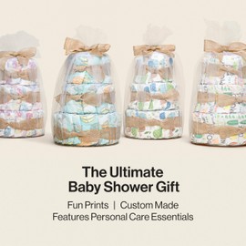 The Honest Company Diaper Cake Diapers Baby Personal Care Plant-Based Wipes, Rose Blossom, Regular Size, 1 8-14 lbs, 35 Count