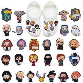 PIUMOJ Cartoon Shoes Charms, Shoe Charms for Harry, Wizard Decoration Magic Shoes Charm, Harry Clog Pins Accessories for Kids Teens Women 27pcs, Polyvinyl Chloride
