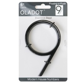 5" Stainless Steel Floating House Number, Metal Modern House Numbers, Mailbox Decor Number with Nail Kit, Coated Black (9) or (6)