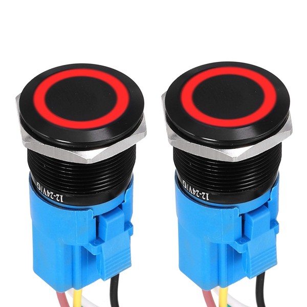 DMiotech 2 Pcs 22mm / 7/8" Push Button Switch, IP66