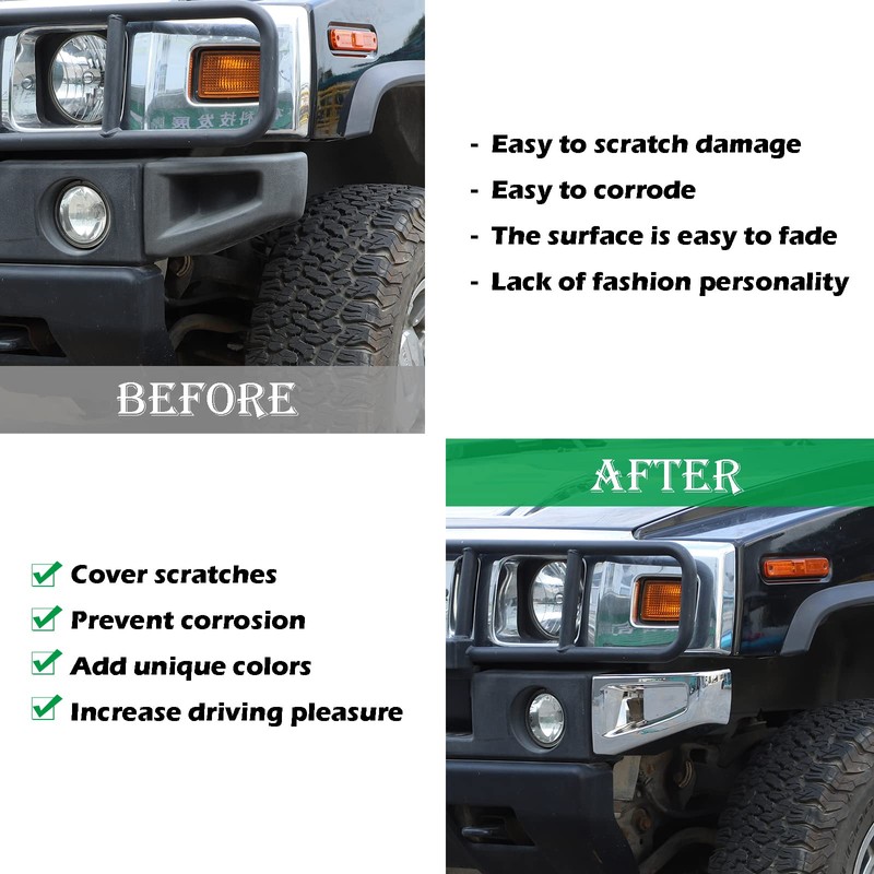 PIUGILH Replacement Front Bumper Corner Bezels Protective Frame Cover Decorative