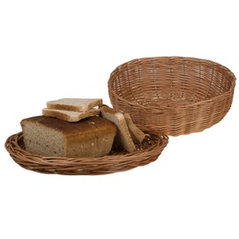e-wicker24 Alles aus Weide Natural Wicker Bread Bin with Lid Retro Wicker Bread Basket for Table Natural Bread Fruit Basket Display Tray Vintage Bread Bin Decorative Tray with Lid