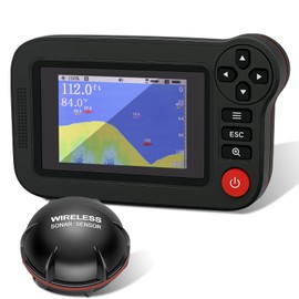 Rechargeable Portable Fish Finder,Wireless Sonar Smart Fish Finder with 105° Beam Angle and TFT LCD Display,2.6-164 FT of Boat Depth Finder,Fish Finder for Shore Fishing,Sea Fishing and Ice Fishing