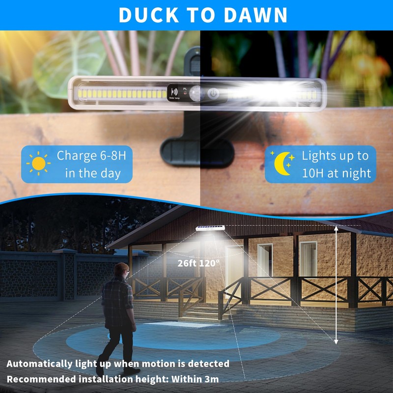 sunlight encounter Clip On Solar Motion Lights Outdoor Waterproof, 4