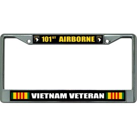Vietnam Veteran 101st Airborne Chrome License Plate Frame