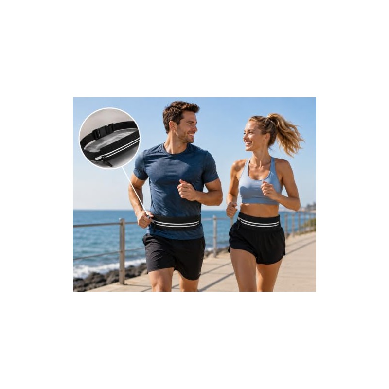 Cinturón delgado para correr para hombres y mujeres, riñonera con