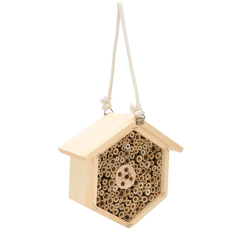Wooden Bee House Decorative Hanging Insect House Insect Hotel for
