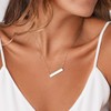Dainty Bar Necklace for Women,Gold/Silver Cute Delicate Disc Necklcace,Trendy Elegant