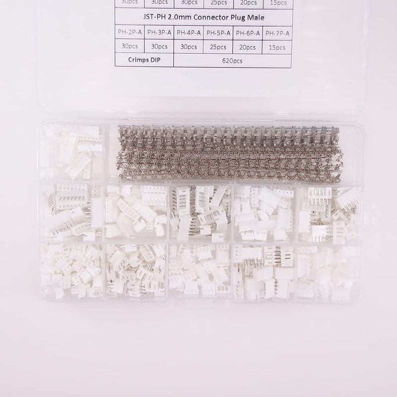 RFaha 920pcs JST-PH Kit 2.0mm 2/3/4/5/6/7 Pin Female Head Plug