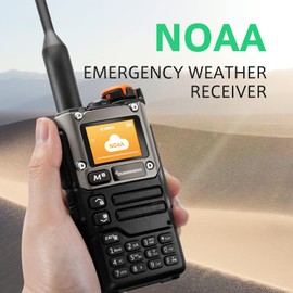 QUANSHENG Radio Long Range Handheld NOAA Weather Receiver Rechargeable Walkie Talkies, USB-C Charging for Camping Hunting Survival Gear, Durable Design, VOX, Headset for Hotel Security Job Site