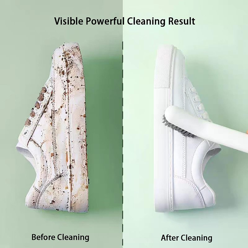 2-in-1 Detachable Shoe Cleaning Brush, Anti-Slip Long Handle Design, Multi-Purpose