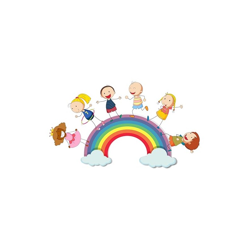 2 x Stickers Flag Children's Rainbow 8 x 5 cm