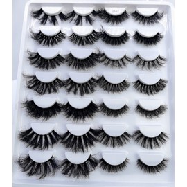 AMSDCN 14/16 Pairs Fluffy mix Lashes 10-25mm 3D Mink Lashes Long Thick Natural False Eyelashes Wholesale Lashes (SD-01)