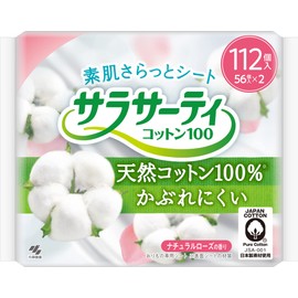 Sarasati 100% Cotton, Natural Rose Scent, 112 Pieces