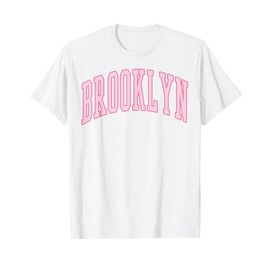 Brooklyn Vintage Preppy Varsity Pink Sports T-Shirt