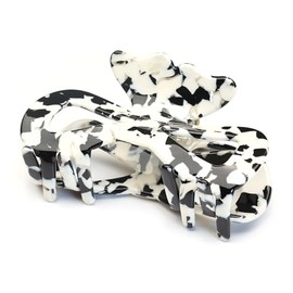 QinGoo Mittelgroß Acetat Haarklammer Klauen Haarspange Schöne Damen Haarschmuck Elegant Haar-Accessoire 1 stück(9cm * 5cm, Black White)