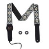 Rayzm Embroidered Guitar Strap, Woven Cotton Strap with Jacquard Pattern