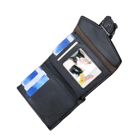 Eterspr 1 x leather card case, leather wallet, genuine leather wallet, for men, men's wallet made of leather, men's wallet with coin compartment, black, Contemporary