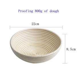 CAN_Deal Round 8 inch 22cm Banneton Proving Basket Bread Proofing Rattan Bowl For 800g Dough with Free Liner