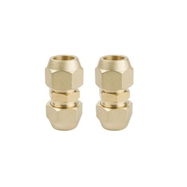1/2 Double Nipple for Copper Pipes, 2 Pieces Air Conditioning Copper Pipe Extension, Copper Pipe Connector for Joint Double Connector, Air Conditioning Screw Connection for 12.7 mm Copper Pipe Air