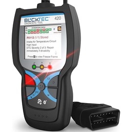 BLCKTEC 420 Bluetooth OBD2 Scanner Diagnostic Tool - Vehicle Code Reader for Car - Clears Check Engine Light - Comes with Premium OBD App On IOS & Android - Works For All Cars 1996 & Newer